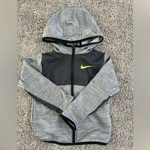Nike Black and Gray Hoodie with Yellow Swoosh